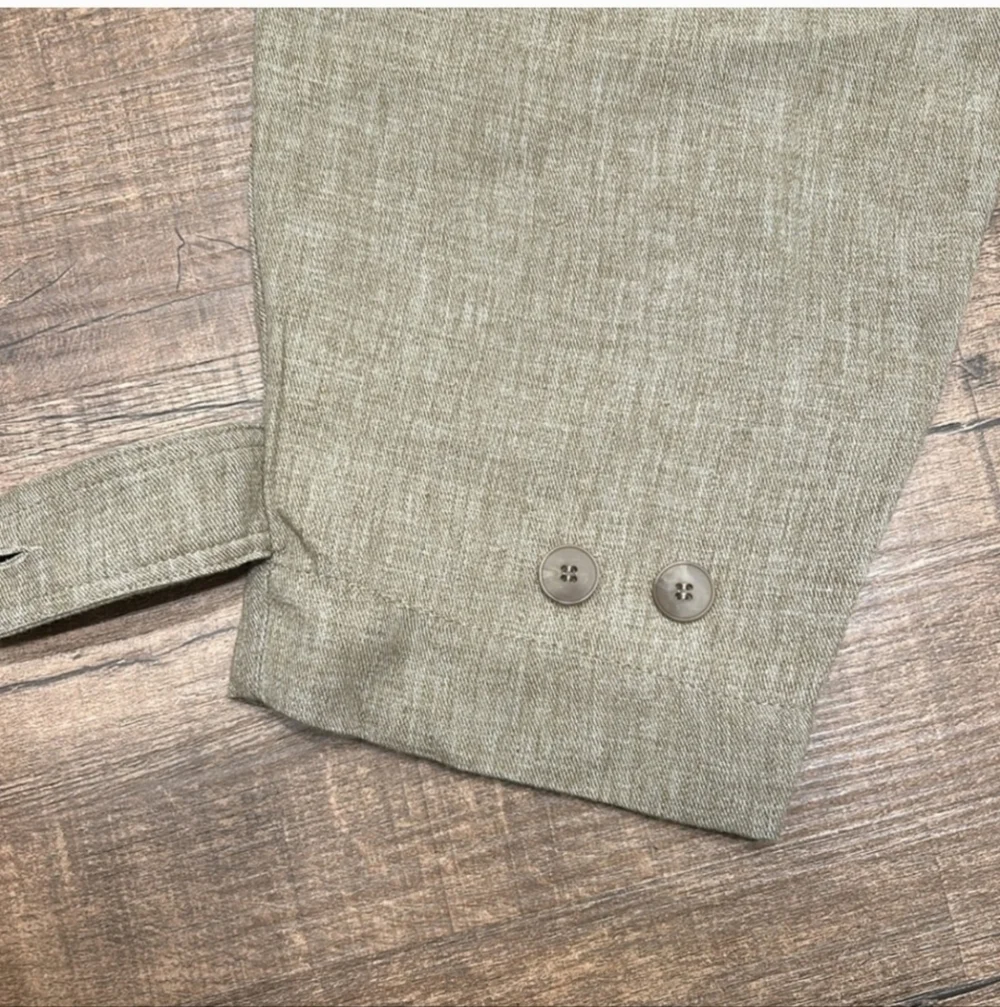 Zara ZW Collection Linen Blend Ankle Trousers NWT Taupe Beige XS
